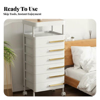 Japanese Design Plastic Drawer Cabinet Space-Saving Plastic Storage Drawers Easy to Clean Multi-Layer Storage Trolley Long-Lasting for Homeowners, Office Workers, Bedroom, Living Room, Bathroom, Kitchen