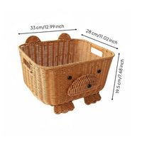Animal Shaped Storage Basket Lightweight Animal Shaped Organizer Easy to Clean Woven Bear Basket for Bedroom