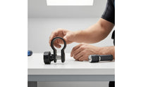 Circular-Shaped Universal Flashlight Clip Plastic and Metal Flashlight Mount Adjustable Light Holder