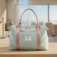 Multi-Compartment Duffel Bag with Wet Pocket Carry on Travel Duffel with Shoulder Strap Soft-Sided Overnight Bag Water-Resistant for Travelers, Expectant Mothers, Weekend Trips, Hospital Stay
