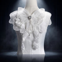 Three-Dimensional Butterfly Lace Applique Embroidered Butterfly Applique Transparent Embellishment Textured for Crafters, Costume Designers, Sewing Projects, Stage Costumes, Hat Making