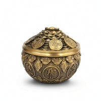 Treasure Basin luck Treasure Bowl Golden Basin with Lid for Collectors, Entryway