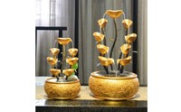 Feng Shui Wealth Water Feature Soothing Sounds Rockery Water Feature Built-in Chinese Design Money Tree Ornament for Living Room, Reception Desk