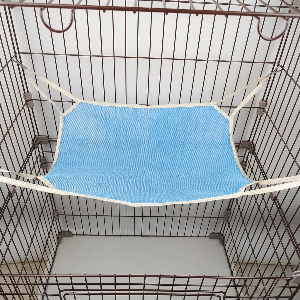 Cat Hammock and Hanging Cat Bed for Indoor Cats, Pet Cage Swing with Metal Hooks, Single Resting Place for Kittens in Cage