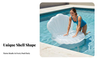 High Buoyancy Inflatable Shell Chair Easy to Inflate Inflatable Seashell Inflatable Lounger Sturdy PVC for Children, Teenagers