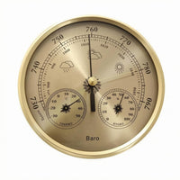 3-in-1 Air Pressure Gauge Thermometer Hygrometer Easy-to-Read Analog Weather Station Round Air Pressure Gauge Hygrometer Thermometer Metal Bezel