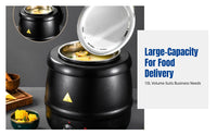 Electric Soup Kettle, Commercial Insulated Soup Pot, Stainless Steel, Buffet Restaurant, Temperature Control