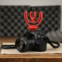 Camera Hot Shoe Mic Mount Lightweight Mic Clip PP Material Audio Device Damping Holder for Videographers, Interview Audio Production