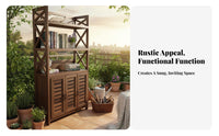 Multi-Tier Storage Multi-Tier Louvered Doors Etagere with Cabinet Rustic Design Unobstructedstanding for Book Lovers, Entryway