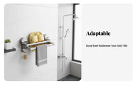 Suction Cup Mount Slipper Holder Drillno-Drill Installation Extendable Double Bar Slipper Rack Quick Draining Wall Organizer Space Saving for Renters, Homeowners, Families, Restroom, Shower Room, Entryway, Bedroom