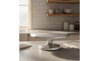 Cake Turntable Non-Slip Base Stainless Steel Decorating Turntable Concentric Guide Lines Revolving Cake Stand for Culinary Artists, Beginners, Bakery