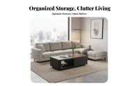 Modern Design Coffee Table with Storage Scratch Resistant Rectangular Coffee Table with Drawer and Cubby Spacious Drawers Living Room Furniture Long-Lasting Construction for Apartment Dwellers, Homeowners, Families, Lounge Area, Home