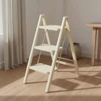 Wide Steps Portable V-Shaped Ladder Anti-Slip Treads 4 Step Folding Ladder Two-in-One Use Household Tool for Housewarming