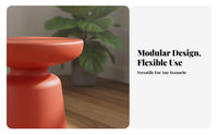Round Plastic Coffee Table Waterproof Minimalist Coffee Table Living Room Furniture Stable Support Multi-Functional for Balcony