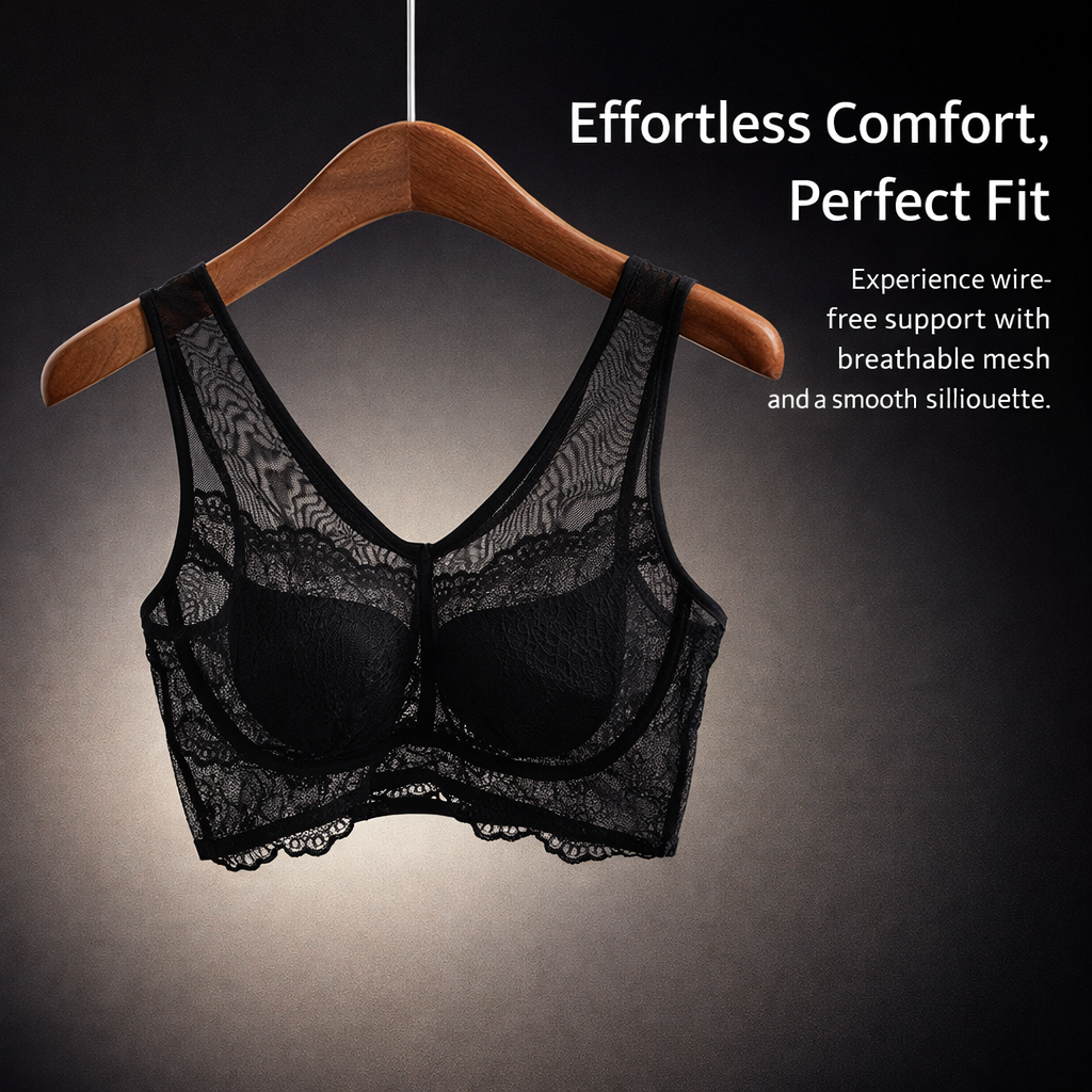 Full Coverage Bra with Thin Padding for Large Bust, Breathable Mesh Supportive for Everyday Wear, Minimizer Design with No Hooks