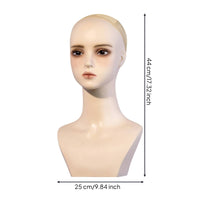 Mannequin Head with Shoulders Professional Mannequin Bust Form Lightweight for Salons