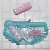 Zippered Pouch with Metal Loop Transparent Mesh Storage Pouch Transparent