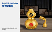 Fortune Gourd Brass Ornament, Eight Trigrams Feng Shui Decor, Wealth Gift for Office & Home
