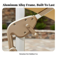 Double-Headed Cantilever Umbrella Protection Double Head Garden Umbrella Aluminum Alloy Frame Twin Canopy Solar Lighted Parasol for Homeowners, Deck
