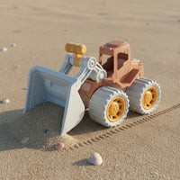 12 Pieces Wheat Straw Material Construction Truck Sand Toy Pastel Colors Toddler Beach Toy Set Materials Sand Mold and Tool Set Polished Edges for Toddlers, Kids, Sandbox