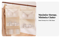 Closet Underwear Organizer Space Saving Multi-Layer Underwear Storage Bag Large Capacity Hanging Mesh Pocket Organizer for Students, Adults, Dorm Room