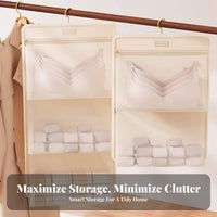 Closet Underwear Organizer Space Saving Multi-Layer Underwear Storage Bag Large Capacity Hanging Mesh Pocket Organizer for Students, Adults, Dorm Room