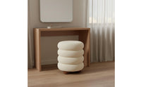 Cute Donut Design Cream Aesthetic Round Ottoman High-Density Foam Home Furniture Comfortable Seating for Girls, Bedroom