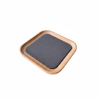 Elegant Wood Jewelry Tray Velvet Soft Fabric Lining Wooden Display Tray Presentation Stand
