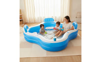 Lounge Pool with Seats Inflatable Family Lounge Pool Adult Kids for Backyard, Garden