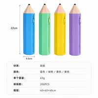 Silicone Pencil-Shaped Pencil Case, Soft and Easy to Clean