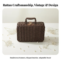 Woven Suitcase Vintage and design Miniature Suitcase Box Buckle Closure for Weddings