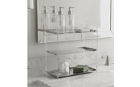 Stainless Steel Countertop Rack Versatile 3 Tier Acrylic Shelf Easy to Clean Desktop Cosmetic Organizer for Kitchen, Washroom