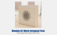 Cajon Drum, Mandala Flower Octagonal Box Drum, Triple-Tone, Portable Travel Percussion