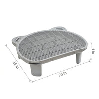 High Leg Cat Litter Mat with Single Layer Grate, Square Litter Trapping Mat for Indoor Kitten