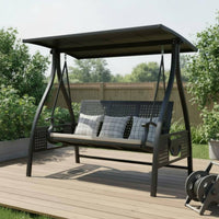 Aluminum Alloy Swing Chair Weather Resistant Patio Swing with Canopy High Bearing Capacity Outdoor Furniture for Garden, Backyard, Balcony