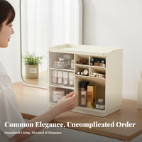 Desktop Makeup Box with Drawers Drawer Design Footed Vanity Box with Drawers