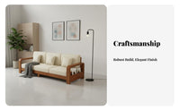 Wooden Frame Sofa with Drawers New Chinese design Couch Built-in Storage Household Furniture for Interior Design aficionados, Living Room, Lounge Area