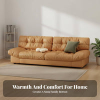 Space-Saving Fluffy Sofa Cushiony Cushioning Fluffy Couch Deep Seat Puffy Lazy Sofa Scratch-Resistant Material for Apartment Dwellers, Young Adults, Pet Owners, Small Areas, Bedroom, Lounge Area