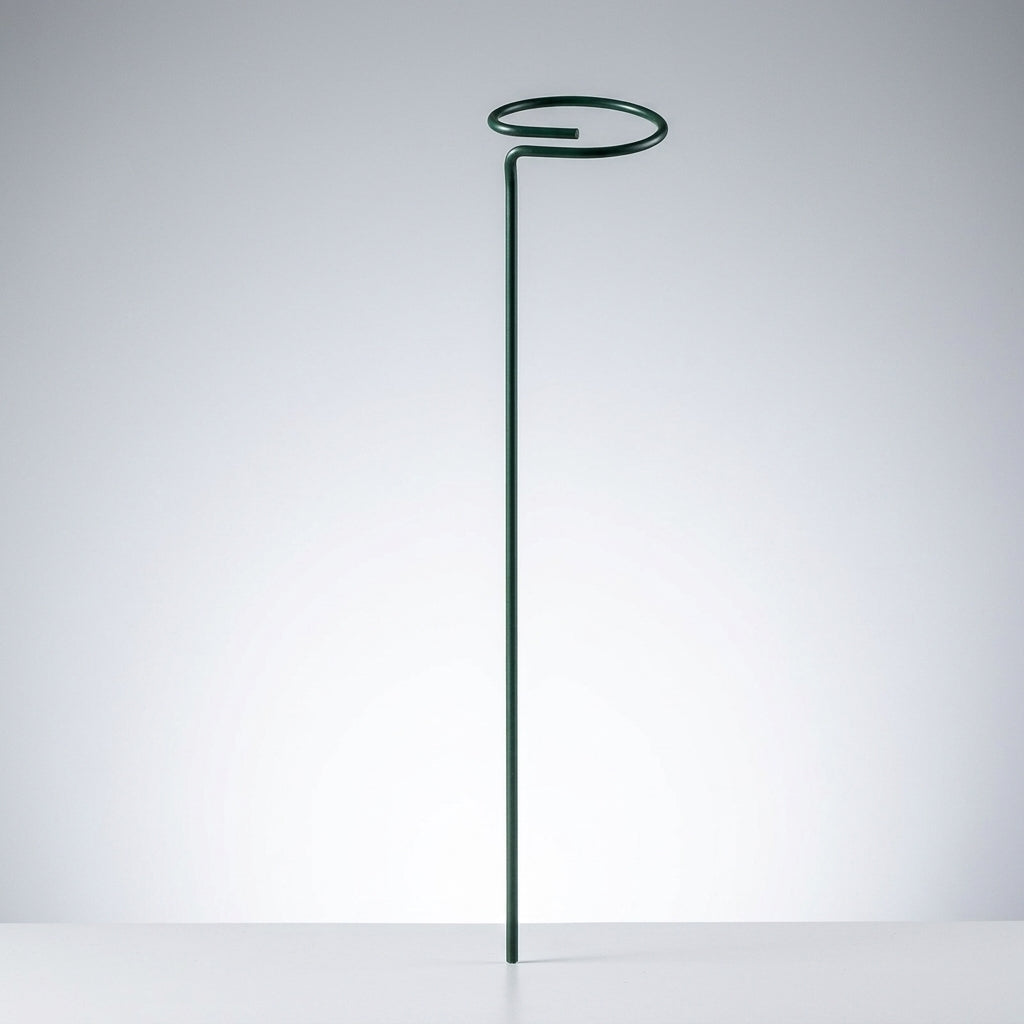 Single Stalk Support for Indoor and Outdoor Plants, Coated Steel Garden Stakes, Circular Top Metal Plant Sticks, 25 30 40 60cm