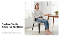 Modern Design Upholstered Wooden Armchair Comfortable Seating Upholstered Side Chair with Ribbed Back Long-Lasting Upholstery Home Furniture Curved Backrest for Homeowners, Restaurant Owners, Interior Designers, Dining Room, Hotel, Kitchen, Study