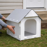 Outdoor All-Season Waterproof Plastic Dog House for Small to Medium Dogs