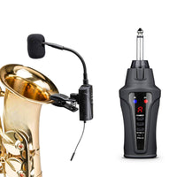 Saxophone Audio Pickup with Gooseneck Rechargeable Wireless Ultra-High Frequency Audio Pickup System Portable Plug-and-Play