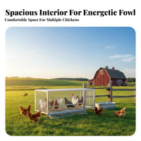 Wire Mesh Hutch Indoor & Outdoor Use Rolling Wire enclosure Large Capacity Hen House for Hobby Farmers, Homesteaders, Backyard, Garden, Patio