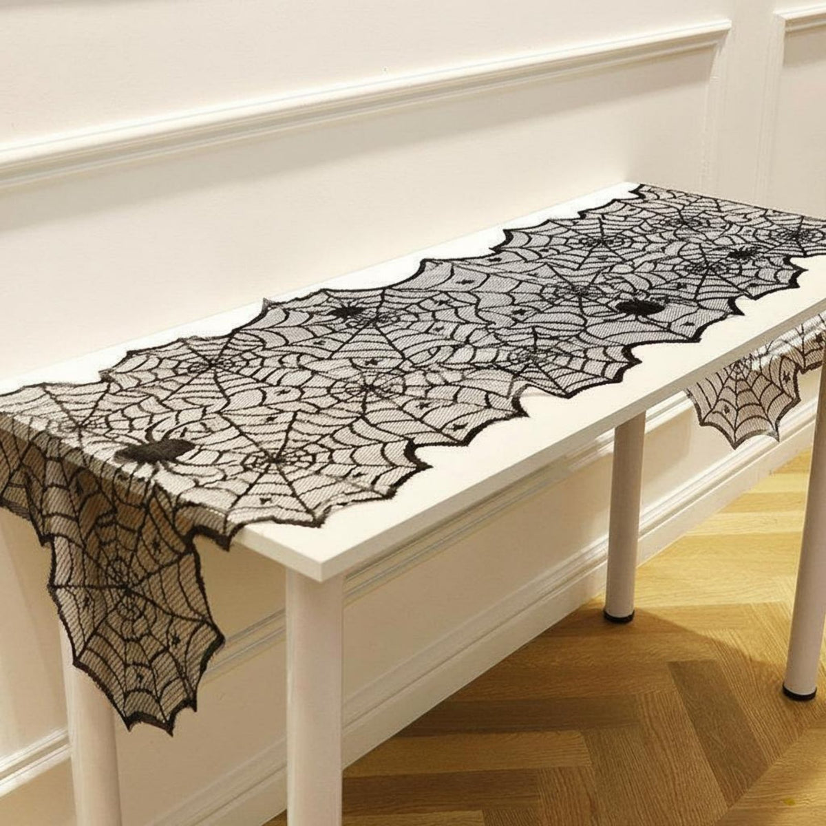 arachnidweb Tablecloth Creates Spooky Atmosphere arachnid Web Doily Lace Design