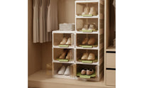 3 Pieces Dustproof Stackable Shoe Box Space Saving Clear Shoe Container Dust Unrestricted Sneaker Display Case Easy Reach for Closet, Entryway, Bedroom