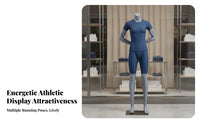 Full Body Athletic Mannequin Faceless Design Running Pose Mannequin Sportswear Display Model for Clothing Store Owners, Athletic Goods Stores