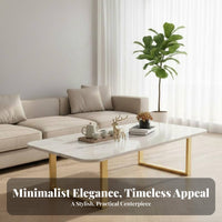 Small Space space-efficient dual-level Rectangular Table Minimalist Design Living Room Furnishing High-End Feel Home Furniture Easy to Clean for Homeowners, Families, Parents, Lounge Area, Office