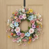Vibrant Colors Seasonal Floret Wreath Handmade House Decoration Realistic Look for Party