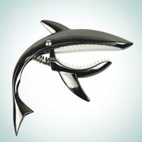 Scratch-Scratchless Shark Guitar Capo Spring-Loaded Shark Capo Shiny Accessory Rapid-Switch for Guitarists, Stage, Practice