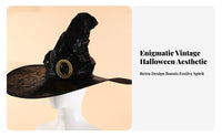 Witch Hat Decorative Buckle Sorcerer Hat Costume Accessory Lightweight Suede-Like Material for Adults, Halloween